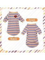 Long Haired Cat Summer ClothingHairless Cats Shirt Breathable Cat Daily Wear Clothes Stripe Vest Adorable Pajamas Jumpsuit Soft SkinFriendly