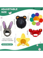 CGLLCute Pet Headwear5 Pieces Cat Hat Dog Costume Cute Bunny Rabbit Hat With Ears Headwear Lion Mane Cap Valentine New Years Day Party Accessory For Kitten Puppy Dress Up Adjustable Birthday PartyLHCG5102