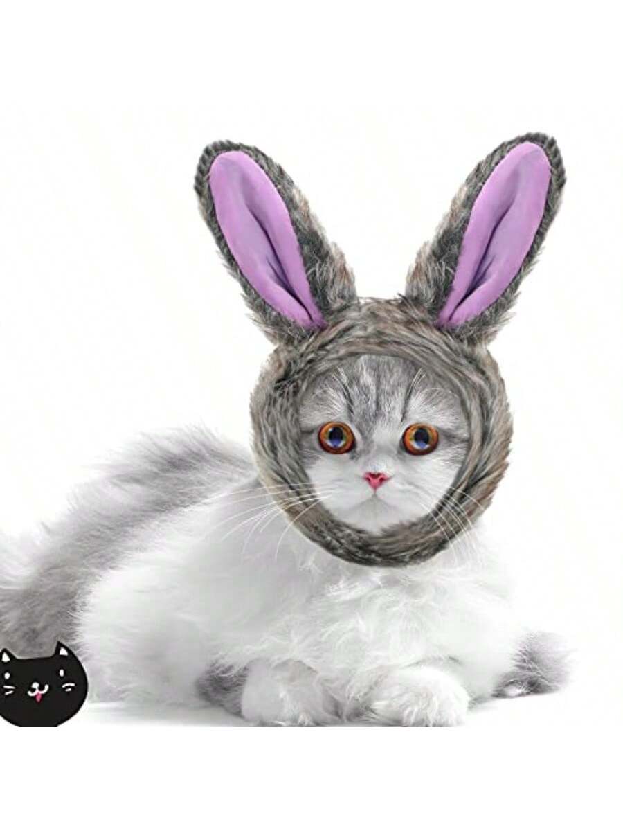 CGLLCute Pet Headwear5 Pieces Cat Hat Dog Costume Cute Bunny Rabbit Hat With Ears Headwear Lion Mane Cap Valentine New Years Day Party Accessory For Kitten Puppy Dress Up Adjustable Birthday PartyLHCG5102