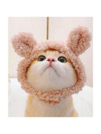 CGLLCute Pet Headwear2 Pcs Cat Warm Hat Adjustable Cat Costume Bear HatWinter Pet Headwear For Cats Small Dogs Cute Cat Clothing Accessories Dress Up Valentines Party Birthday Theme Fits Cats Small Dogs Brown Pink LHCG5102