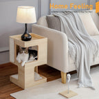 23.6-Inch Wood-Look Cat Tree Bed with Three Levels, Removable Soft Mats and Brown Finish for Indoor Cats