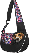 Dog Sling Carrier for Small Dogs & Cats, Mesh Pet Travel Crossbody Bag, 10 lb Adjustable Cat Carrier, Dog Papoose with Zipper Touch Pocket, for Pets(Red camo, Small)