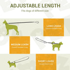 Hands Free Dog Leash with Waist Belt & Adjustable Multi-Function 9.8FT Long Dog Lead, Heavy Duty Waist Leash for Running, Walking, Jogging and Hiking