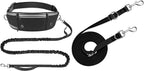 Hands Free Dog Leash with Waist Belt & Adjustable Multi-Function 9.8FT Long Dog Lead, Heavy Duty Waist Leash for Running, Walking, Jogging and Hiking