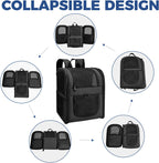 Apollo Walker Dog & Cat Carrier Backpack for 4-18lb Pets - Ventilated Safe Design with Padded Back Support, Breathable Mesh Pet Backpack for Hiking, Travel, Outdoor (Black)