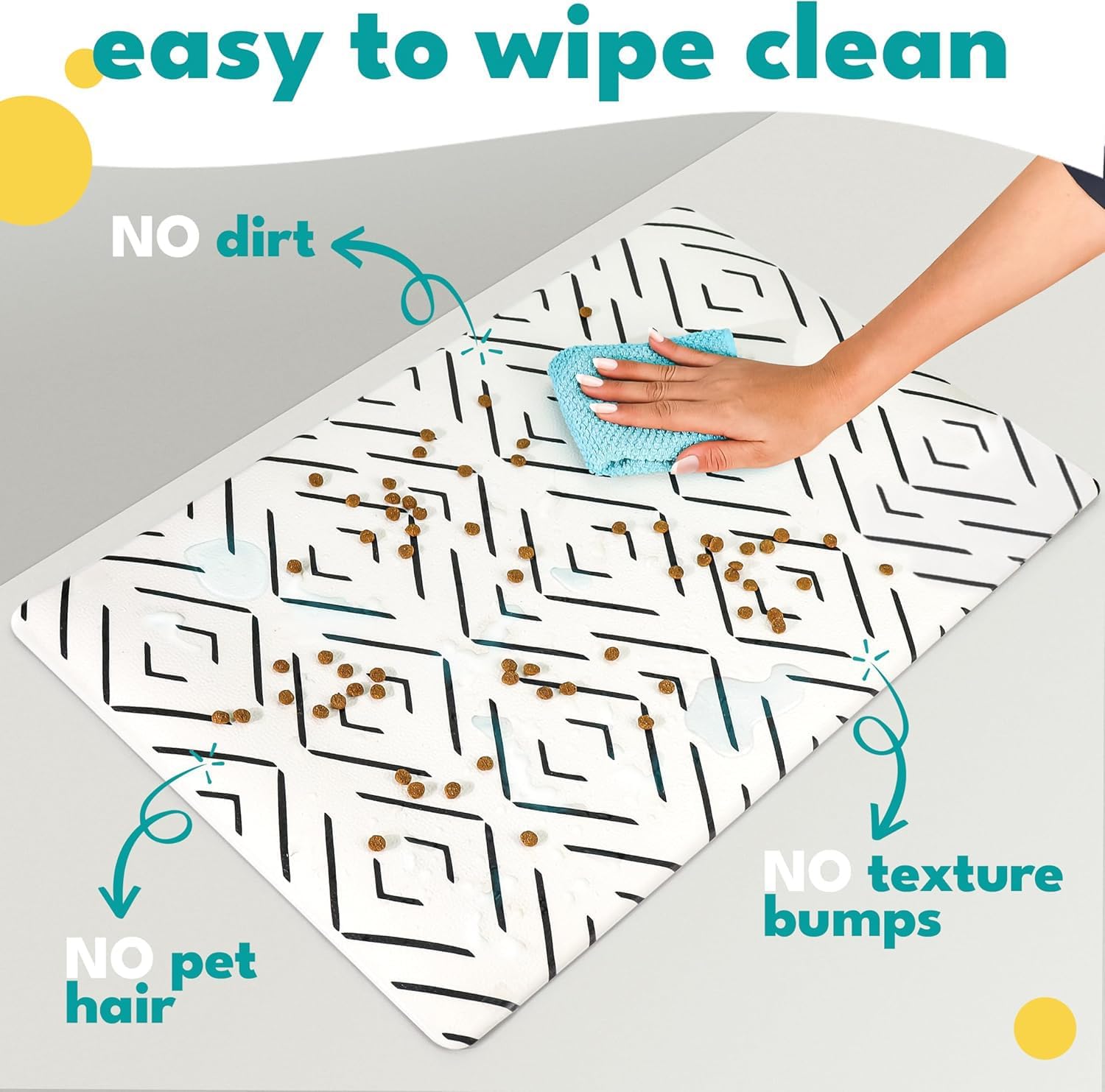 NALALAS Large Dog Mat for Food and Water, Cat Feeding Mat | Large Waterproof Dog Bowl Mat | Non-Slip Pet Food Mat for Floors | Pet Mats for Food and Water | Easy to Clean