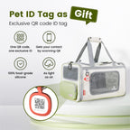 Cat Carrier with ID Tag and Double Stainless Steel Bowls(12 oz)