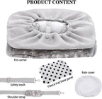 Dog Bike Basket, Pet Bicycle Carrier, Dog Car Seat with Safety Rope, Adjustable Shoulder Strap Portable Breathable Bicycle Basket Bag for Dogs and Cats Up to 15lbs